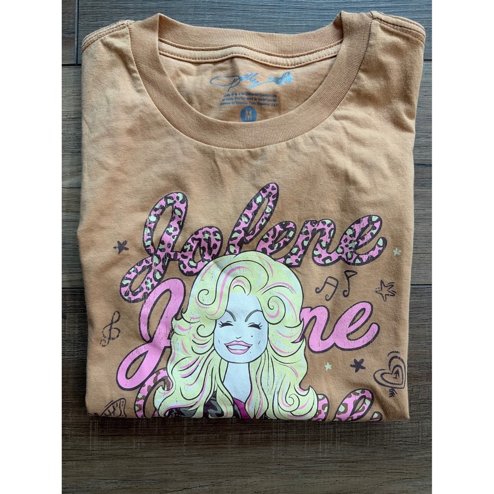 Dolly Parton Jolene Graphic T-Shirt Tan Pink Leopard Print Bucee's